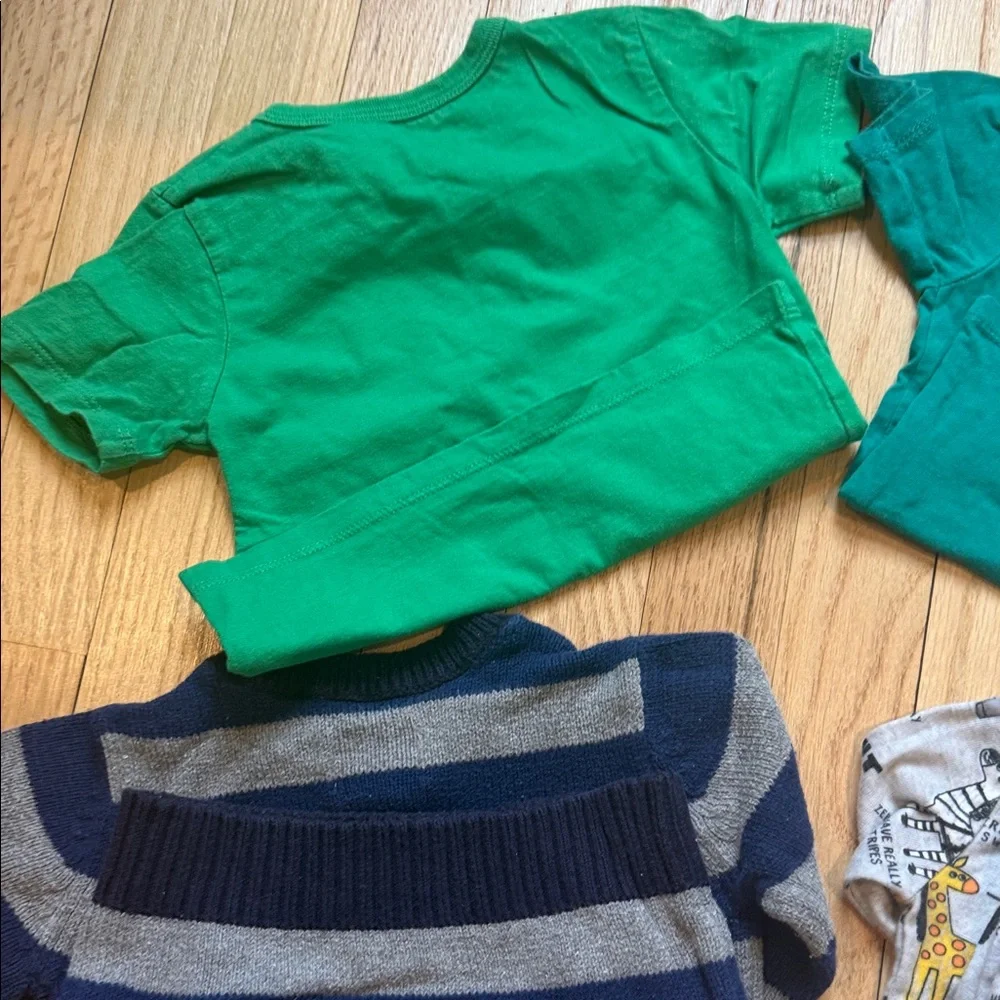 Bundle of Tops & PJ Set Green, Yellow, Plaid children’s place Gap Old Navy baby